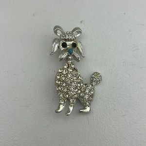 Vintage 1970s costume jewelry poodle pin